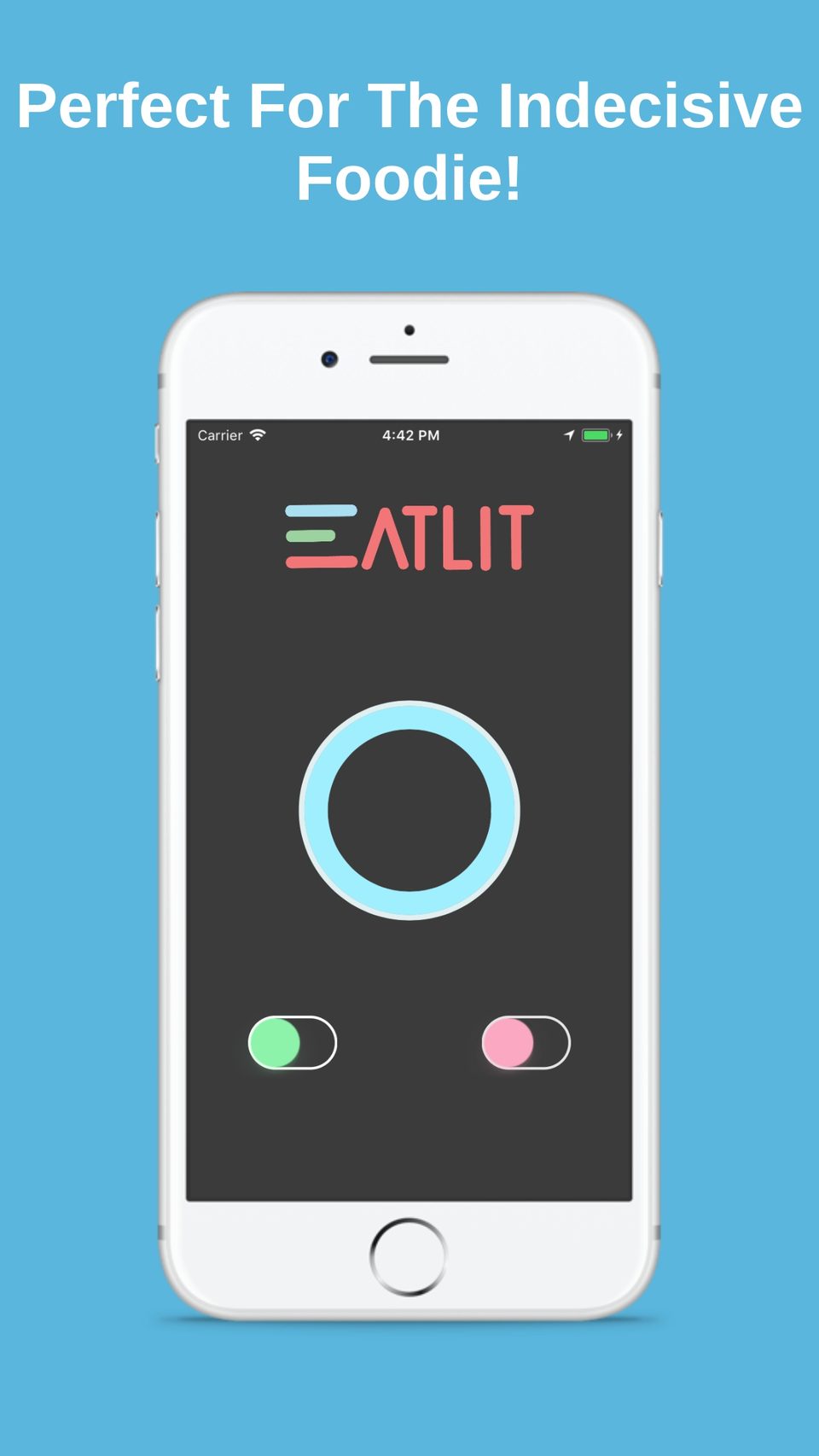 Eatlit — random restaurant picker main screen