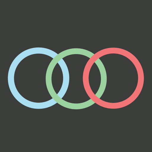 The Button — abstract pink and grey rings artwork